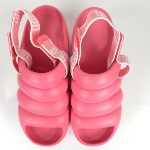NWOB UGG AWW Yeah Pink Chunky Slide Strawberry Cream Slingback Plattform‎ Sz 11 - Picture 5 of 16